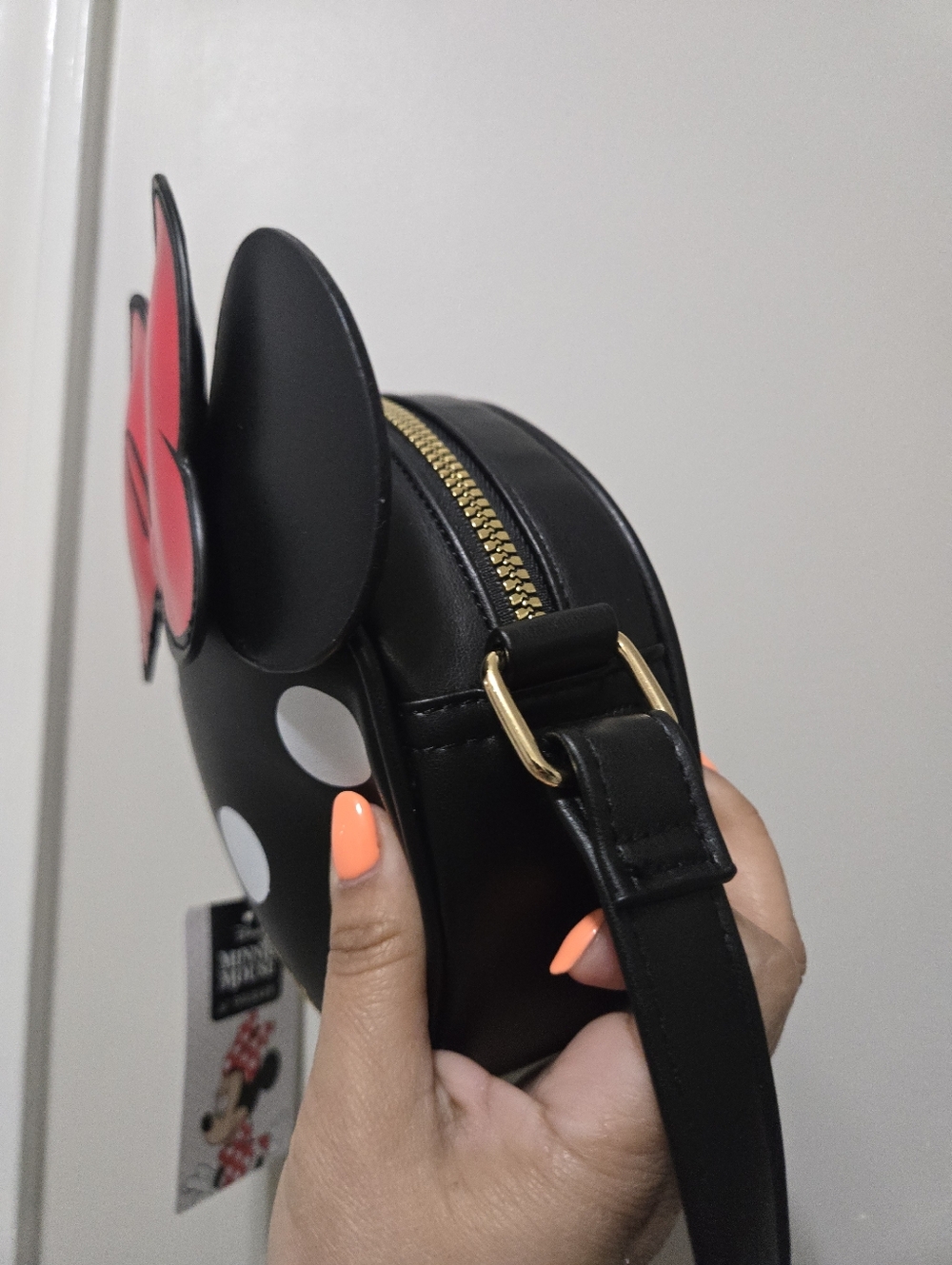 Disney Minnie Mouse Round Polka Dot Crossbody Bag - Black & Red, Primark - Picture 6 of 6